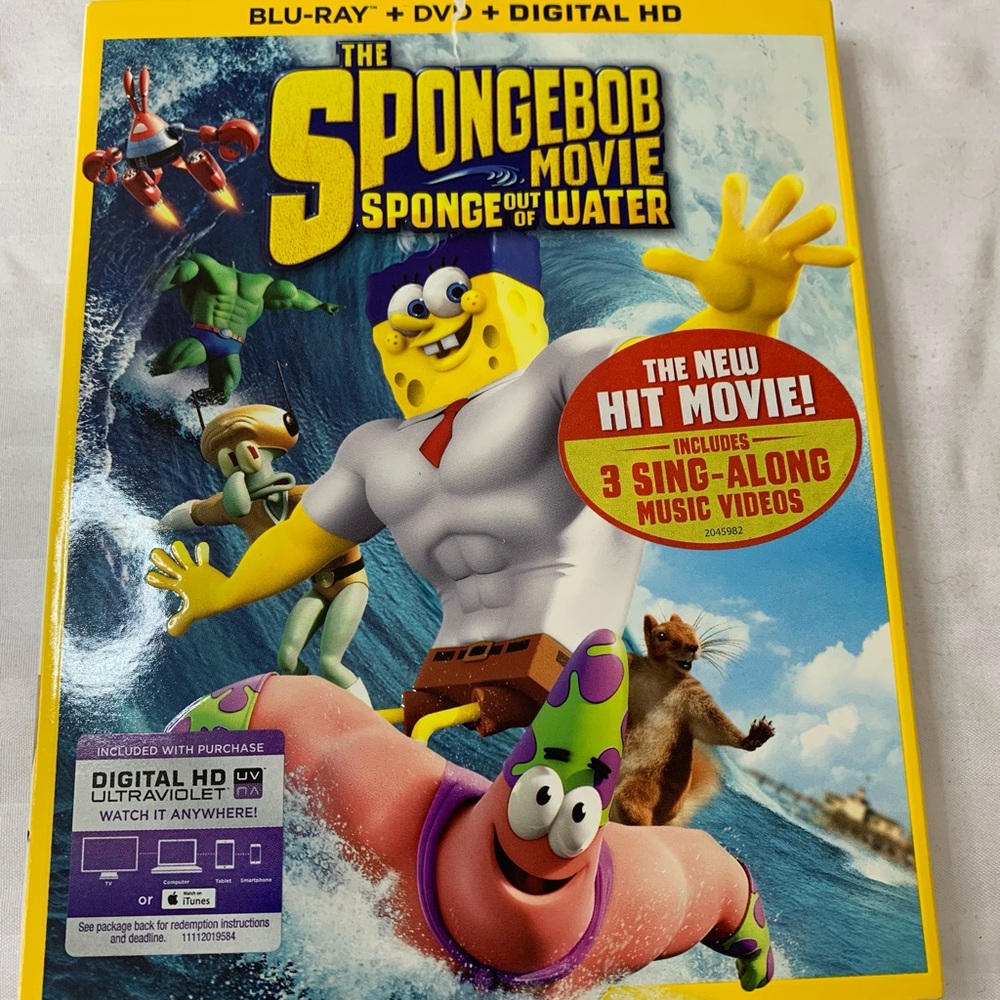 The SpongeBob Squarepants Movie: Sponge out of Water Blu-ray DVD 2-Disc Digital